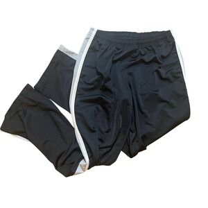 Nike Dri-FIT Track Pants Men's Large Black Gray Stripe‎ Zip Ankle Athletic